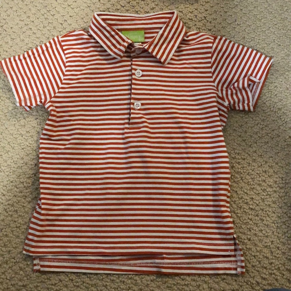 Size 4T burnt orange and white stripe polo shirt